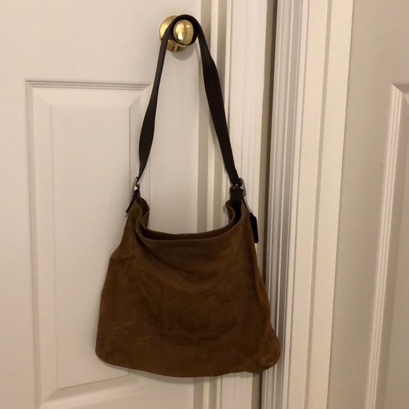 coach brown suede shoulder bag